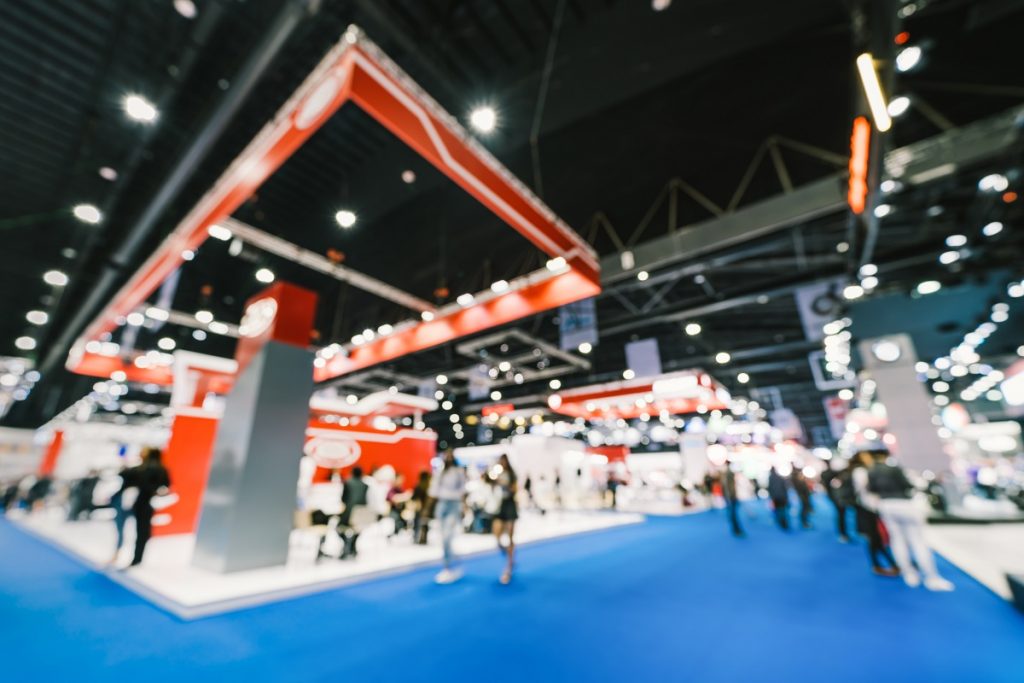 Blurred photo of a trade show