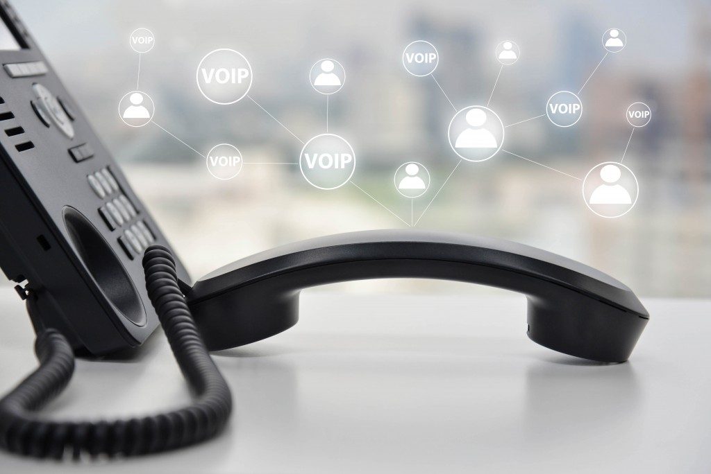 Telephone with VoIP icons